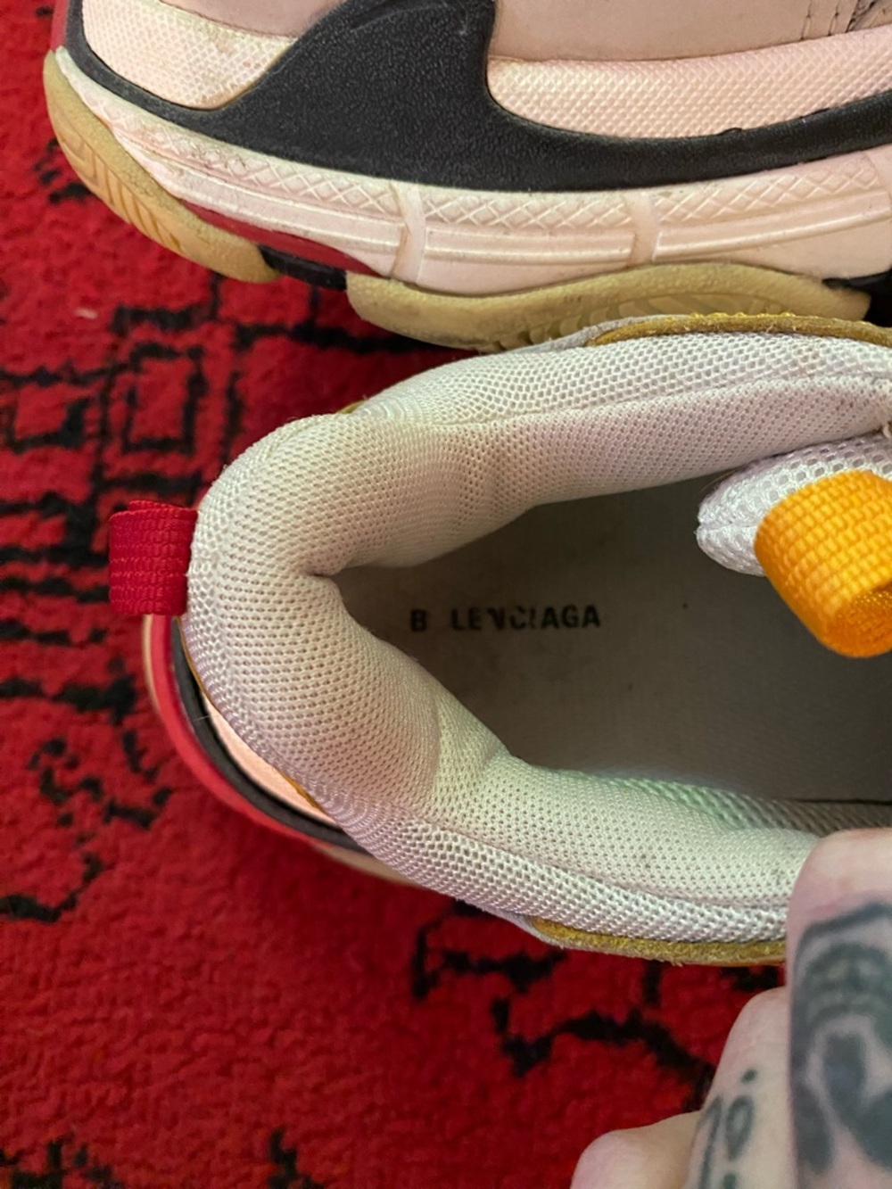 Balenciaga Triple S Sneakers in Yellow, Pink & Black Accent - Picture 8 of 9